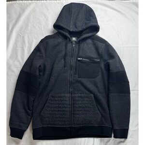 Rock Republic Charcoal Heather Sherpa Lined Full Zip Hoodie Men's Size Large